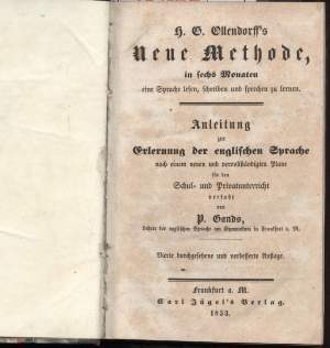H.G.OLLENDORFF'S NEUE METHODE  in sechs Monaten eine Spache lesen, schreiben und sprechen zu lernen(1853)