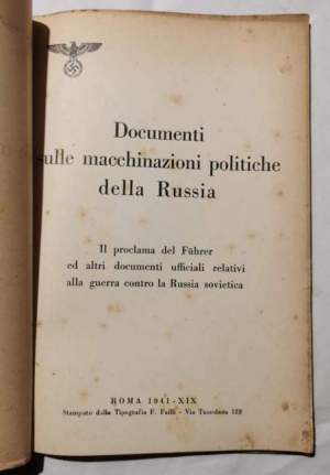 Documenti sulle macchinazioni politiche della Russia - Il proclama del Furer ed altri documenti ufficiali relativi alla guerra