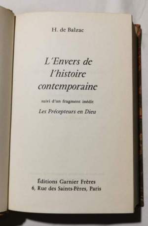 L'Envers de l'histoire contemporaine