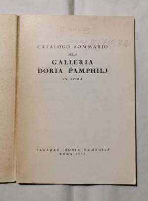 Catalogo sommario della Galleria Doria Pamphilj in Roma