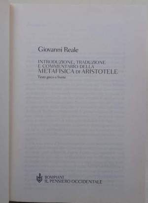 Introduzione, traduzione e commentario della metafisica di Aristotele