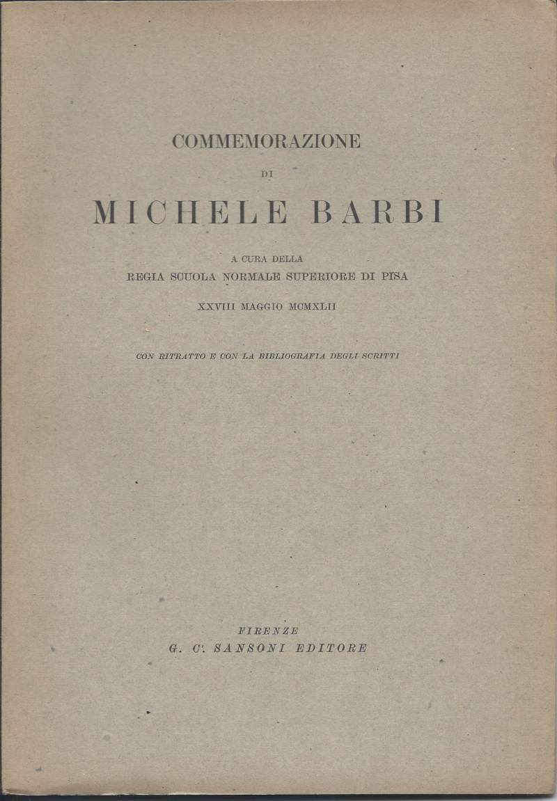 COMMEMORAZIONE DI MICHELE BARBI