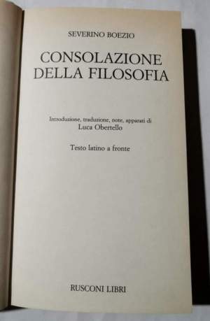 Consolazione della filosofia- Testo latino a fronte