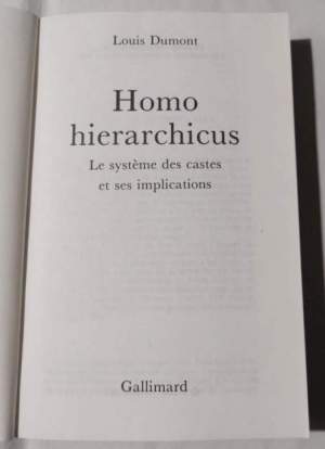 Homo hierarchicus: Essai sur le système des castes