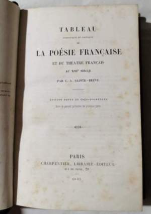 Tableau historique et critique de  la poesie francaise et du theatre francais au XVI' siecle - Volupte - Premiers lundis 1 - 3