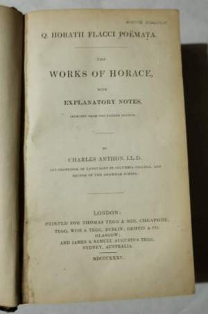 The works of Horace with explanation notes