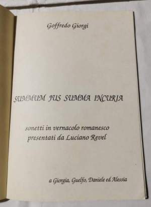 Summum ius, summa incuria - Sonetti romaneschi