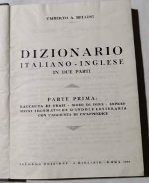 Dizionario  Italiano- Inglese in due parti