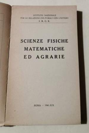 Scienze fisiche matematiche ed agrarie
