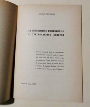 La preparazione professionale e l'integrazione europea