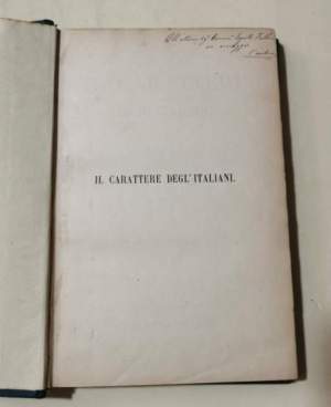 Il carattere degl'italiani