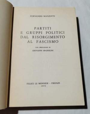 Partiti e gruppi politici dal Risorgimento al Fascismo