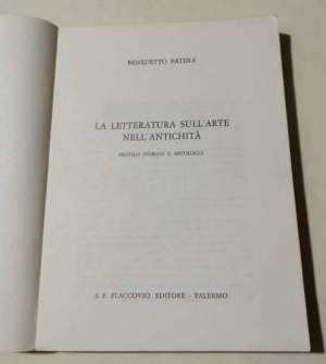 La letteratura  sull'Arte nell'antichita'