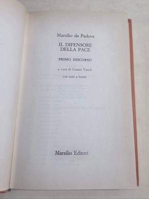 Il difensore della pace. Primo discorso
