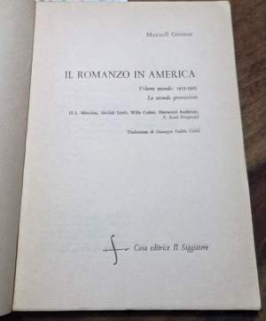 Il romanzo in America - Seconda generazione 1915/ 1925