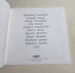 Arte Povera, artinform - Scultptures 1966/1969