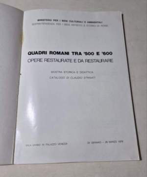 Quadri romani tra '500 e '600 - Opere restaurate e da restaurare