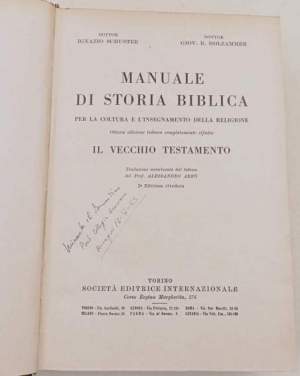 Manuale di storia biblica per la coltura e l'insegnamento della religione- Il vecchio testamento