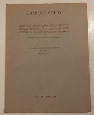 Memorie delli nomi dell'artefici delle pitture che sono in alcune chiese, facciate, e palazzi di Roma