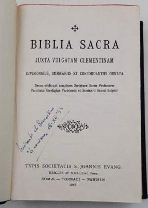 Biblia Sacra Juxta vulgatam clementinam divisionibus, summariis et concordantiis ornata..