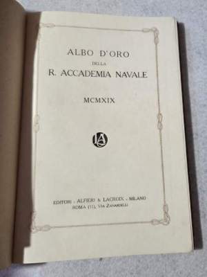 Albo d'oro della R.Accademia Navale  MCMXIX