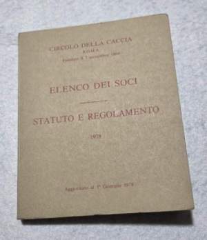 Elenco dei soci - Statuto e regolamento 1978