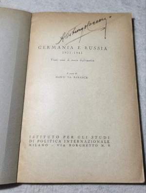 Germania e Russia 1921- 1941 Venti anni di  storia diplomatica