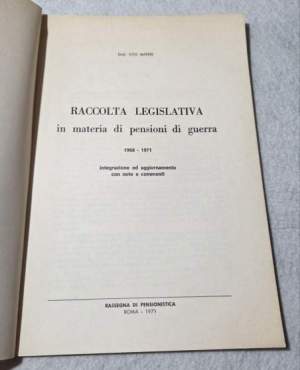 Raccolta legislativa in materia di pensioni di guerra