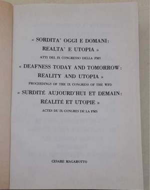Sordita' oggi e domani: realta' e utopia - Atti del IX Congresso della FMS