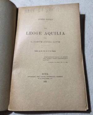 La Legge Aquila ossia il Damnum Inturia Datum