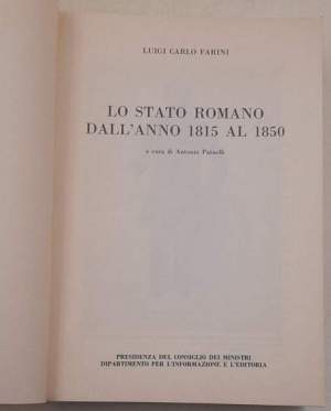 Lo Stato Romano dall'anno 1815 al 1850