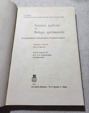 Statistica applicata alla Biologia Sperimentale