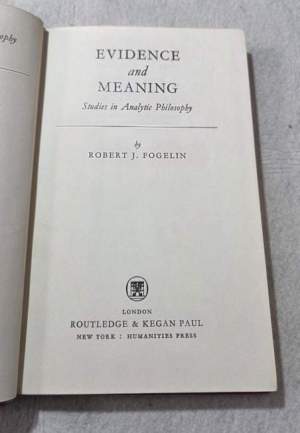 Evidence and meaning - Studies in Analitic Philosophy