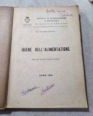 Igiene dell'alimentazione - Corso per Assistenti  Sanitarie Dietiste