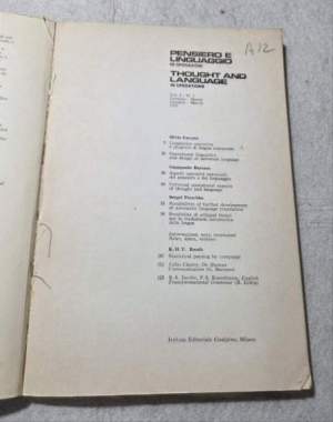 Pensiero e Linguaggio in operazioni - Rivista trimestrale