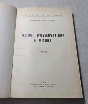 Metodi d'osservazione e misura 1964- 1965