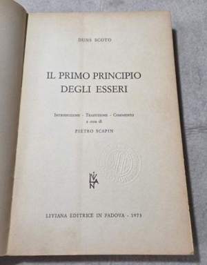 Il primo principio degli esseri