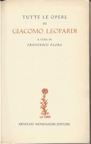 TUTTE LE OPERE DI GIACOMO LEOPARDI - Le lettere