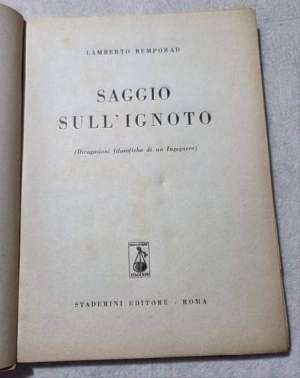 Saggio sull'ignoto ( divagazioni filosofiche di un ingegnere )