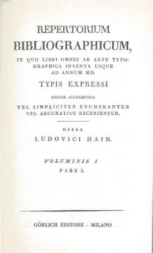 REPERTORIUM BIBLIOGRAPHICUM