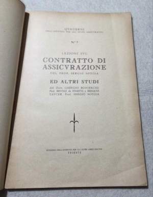 Lezioni sul Contratto di Assicurazione