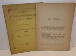 La lettera di sua santità Leone XIII al popolo italiano contro la massoneria ed il presente ordinamento dei cattolici in Italia