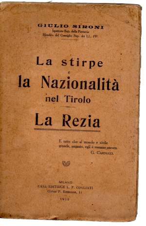 LA STIRPE E LA NAZIONALITA' NEL TIROLO- LA REZIA