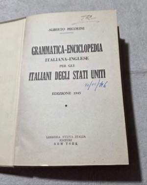 Grammatica - Enciclopedia italiana - inglese per gli italiani degli Stati Uniti