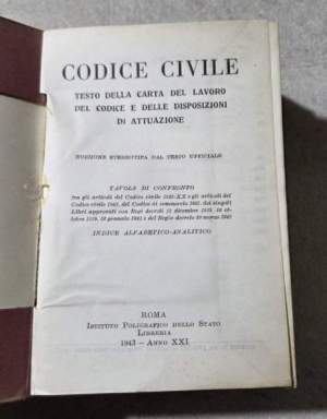 Codice Civile - Testo della Carta del Lavoro del codice e delle disposizioni di attuazione