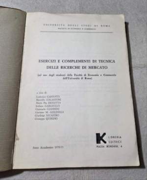 Esercizi e complementi di tecnica delle ricerche di mercato
