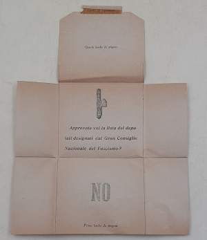 Scheda Elettorale del Plebiscito del 1934