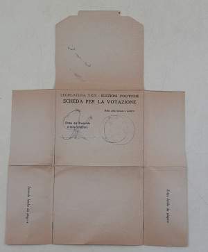 Scheda Elettorale del Plebiscito del 1934