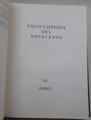Enciclopedia del Novecento - Indici