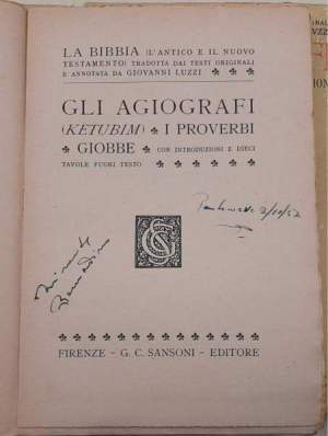 Gli Agiografi(Ketubim)- I proverbi-Giobbe/Cantico dei Cantici-Ruth-Lamentazioni-Ecclesiaste-Esther-Daniele/Cronache- Ezra-